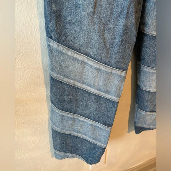 Ganni High-Rise Diagonal Striped Jeans - Picture 8 of 11